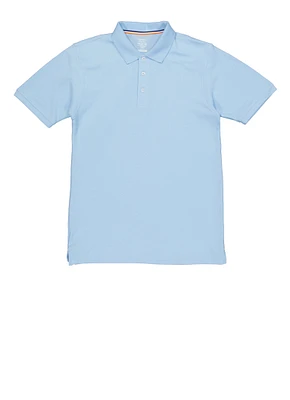 French Toast Boys 18-20 Short Sleeve Pique Polo, Blue, Size 18-20