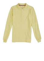 French Toast Boys 16-20 Long Sleeve Polo, Yellow, Size 20