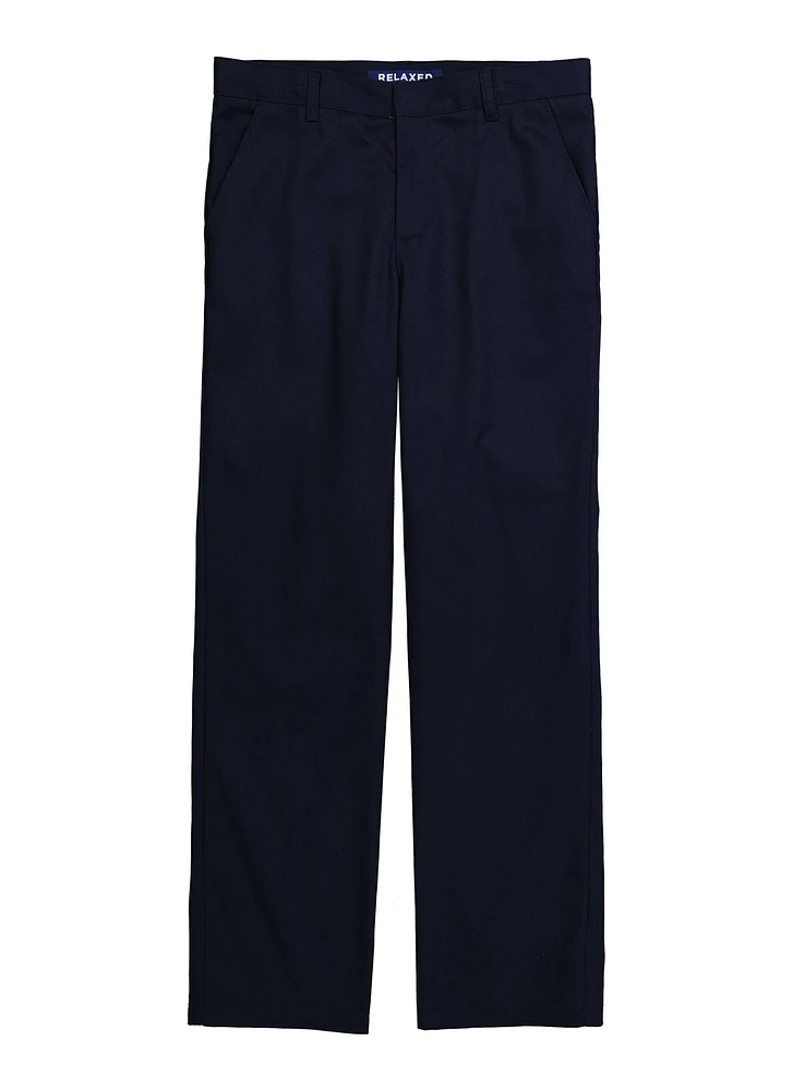 French Toast 16-20 Relaxed Fit Straight Leg Chinos, Blue, Size 20