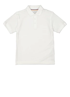 French Toast Boys 10-20 Husky Pique Polo, White, Size 14-16H