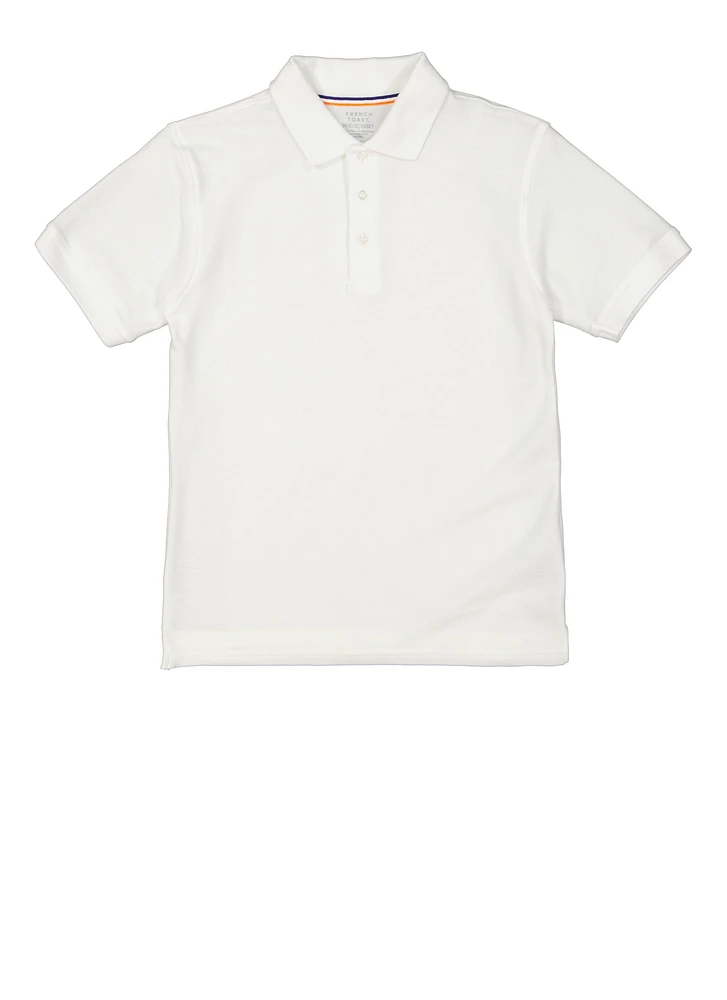 French Toast Boys 10-20 Husky Pique Polo, White, Size 18-20H