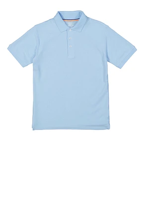 French Toast Boys 10-20 Husky Short Sleeve Polo, Blue,