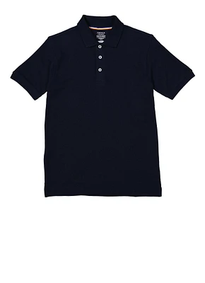 French Toast Boys 10-20 Husky Short Sleeve Pique Polo, Blue, Size 14-16H