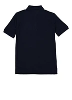 French Toast Boys 10-20 Husky Short Sleeve Pique Polo, Blue, Size 14-16H