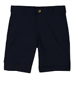 French Toast Boys 10-20 Husky Flat Front Stretch Twill Shorts, Blue, Size 18H