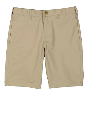 French Toast Boys 10-20 Husky Flat Front Stretch Shorts, Khaki,