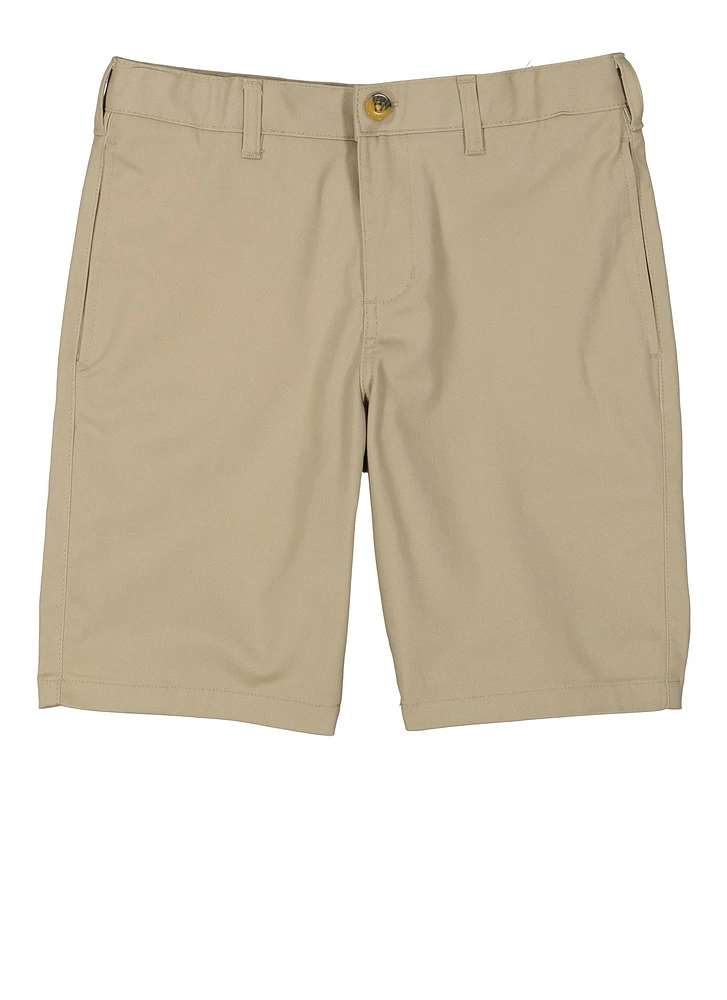 French Toast Boys 10-20 Husky Flat Front Stretch Shorts, Khaki,