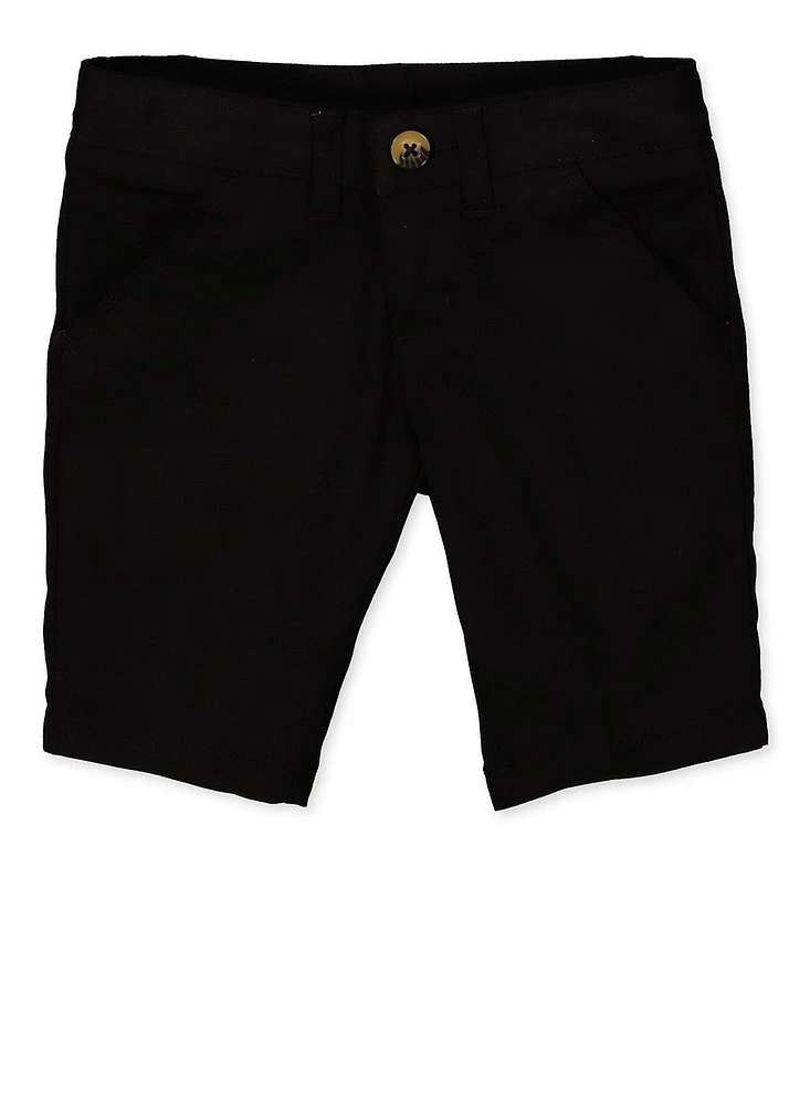 French Toast Girls 4-6x Mid Thigh Shorts, Black, Size 5