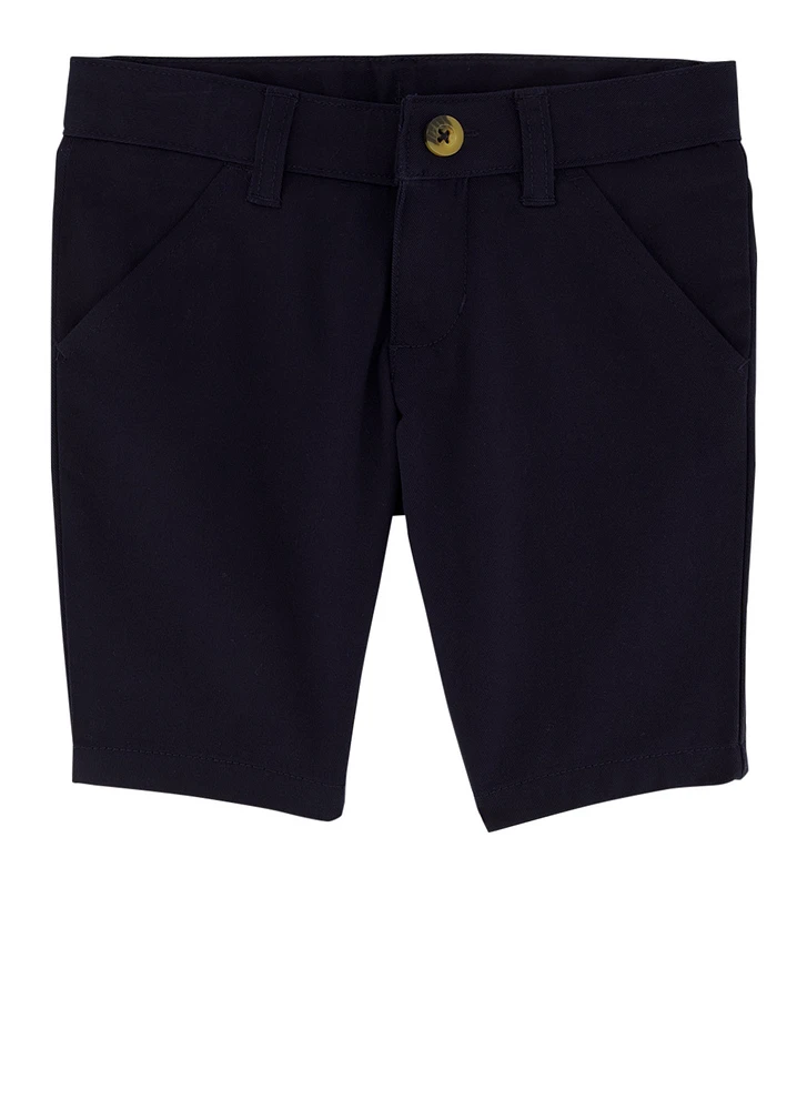 French Toast Girls 4-6x Solid Bermuda Shorts, Blue, Size 6X
