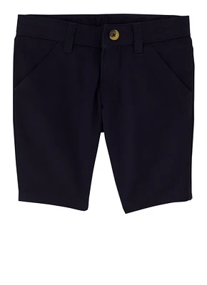 French Toast Girls 4-6x Solid Bermuda Shorts, Blue, Size 6X