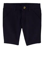 French Toast Girls 4-6x Solid Bermuda Shorts, Blue, Size 6X