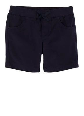French Toast Girls 4-6x Pull On Stretch Twill Shorts, Blue, Size 6X