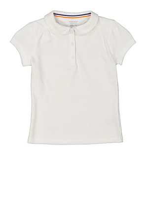 French Toast Girls 4-6x Peter Pan Collar Polo, White, Size 4-5