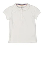 French Toast Girls 4-6x Peter Pan Collar Polo, White, Size 4-5