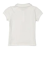 French Toast Girls 4-6x Peter Pan Collar Polo, White, Size 4-5