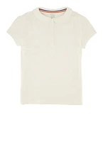 French Toast Girls 7-16 Short Sleeve Peter Pan Collar Polo, White, Size 10-12