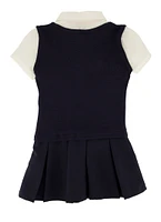 French Toast Girls 4-6x Short Sleeve Pleated Dress, Blue,