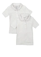 Boys 4-7 2 Pack Basic Short Sleeve Polo Shirts, White, Size 4