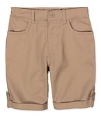 Girls 4-6x 2 Pack Tabbed Khaki Shorts, Khaki, Size 6