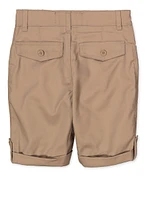 Girls 4-6x 2 Pack Tabbed Khaki Shorts, Khaki, Size 6
