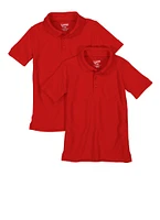 Boys 4-7 2 Pack Solid Polo Shirts, Red, Size 7