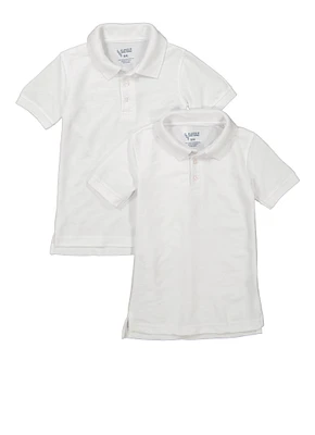 Boys 4-7 2 Pack Polo Shirts, White, Size 5-6