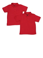 Boys 4-7 2 Pack Short Sleeve Polo Shirts, Red, Size L