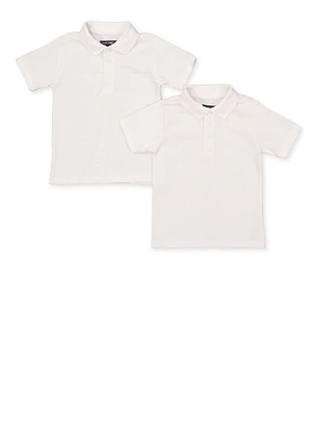 Boys 4-7 Short Sleeve Polo 2 Pack, White, Size M