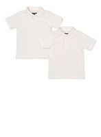 Boys 4-7 Short Sleeve Polo 2 Pack, White, Size M