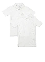 Boys 8-16 2 Pack Short Sleeve Polo Shirts, White, Size 10-12