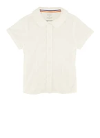 French Toast Girls 2T-4T Peter Pan Collar Shirt, White, Size 3T