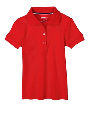 French Toast Girls 2T-4T Short Sleeve Polo, Red, Size 4T