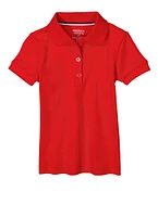French Toast Girls 2T-4T Short Sleeve Polo, Red, Size 4T