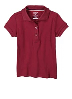 French Toast Girls 2T-4T Short Sleeve Polo, Burgundy,