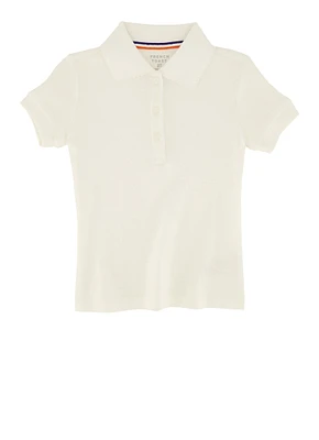 French Toast Girls 2T-4T Basic Polo Shirt, White, Size 3T