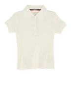 French Toast Girls 2T-4T Basic Polo Shirt, White, Size 3T