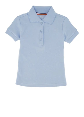French Toast Girls 2T-4T Solid Polo Shirt, Blue, Size 3T