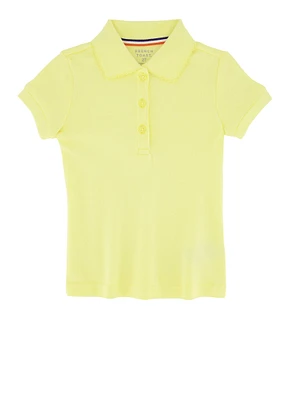 French Toast Girls 2T-4T Solid Short Sleeve Polo, Yellow, Size 2T