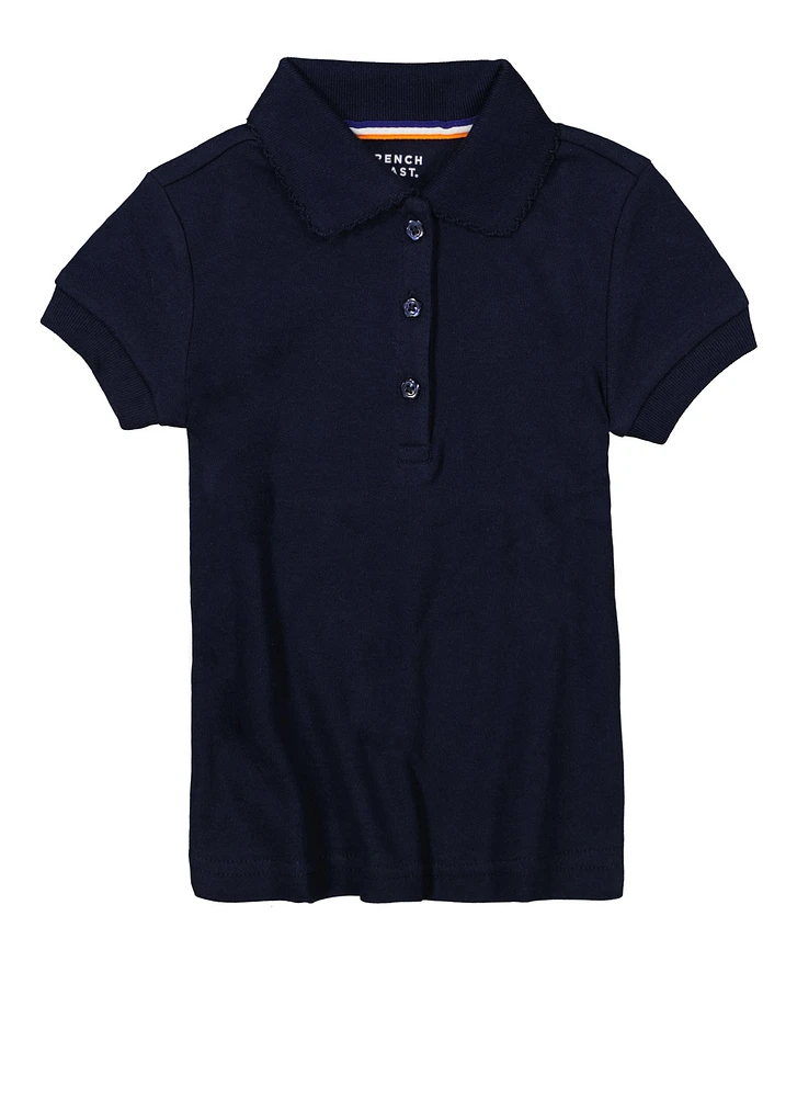 French Toast Girls 2T-4T Picot Collar Shirt, Blue, Size 4T