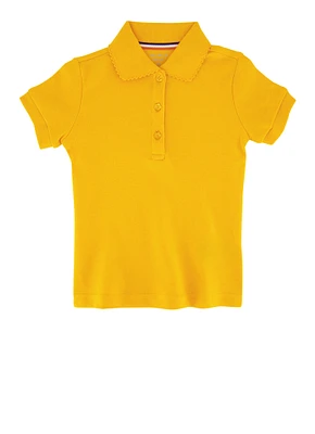 French Toast Girls 2T-4T Basic Short Sleeve Polo, Yellow,