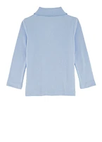 French Toast Girls 2T-4T Solid Long Sleeve Polo Shirt, Blue, Size 3T