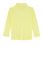 French Toast Girls 2T-4T Long Sleeve Polo Shirt, Yellow, Size 2T