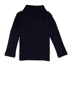 French Toast Girls 2T-4T Picot Collar Long Sleeve Polo Shirt, Blue, Size 3T