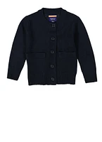 French Toast Girls 2T-4T Button Front Crew Neck Cardigan, Blue, Size 2T
