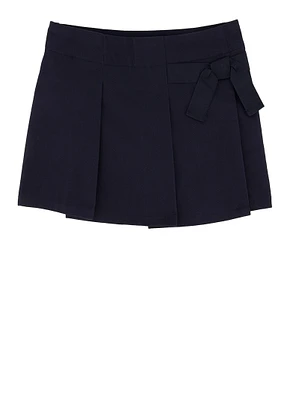 French Toast Girls 2T-4T Pleated Knot Scooter Skirt, Blue, Size 4T