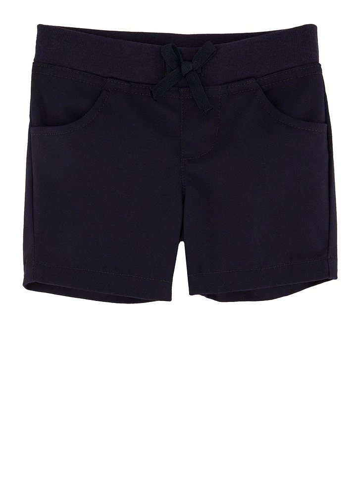 French Toast Girls 2T-4T Pull On Stretch Shorts, Blue, Size 3T