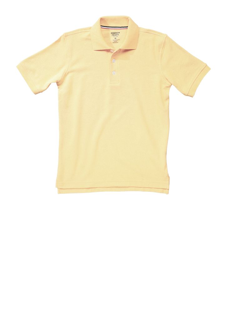 French Toast Boys 2T-4T Short Sleeve Pique Polo, Yellow, Size 4T