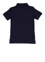 French Toast Boys 2T-4T Short Sleeve Pique Polo, Blue, Size 3T