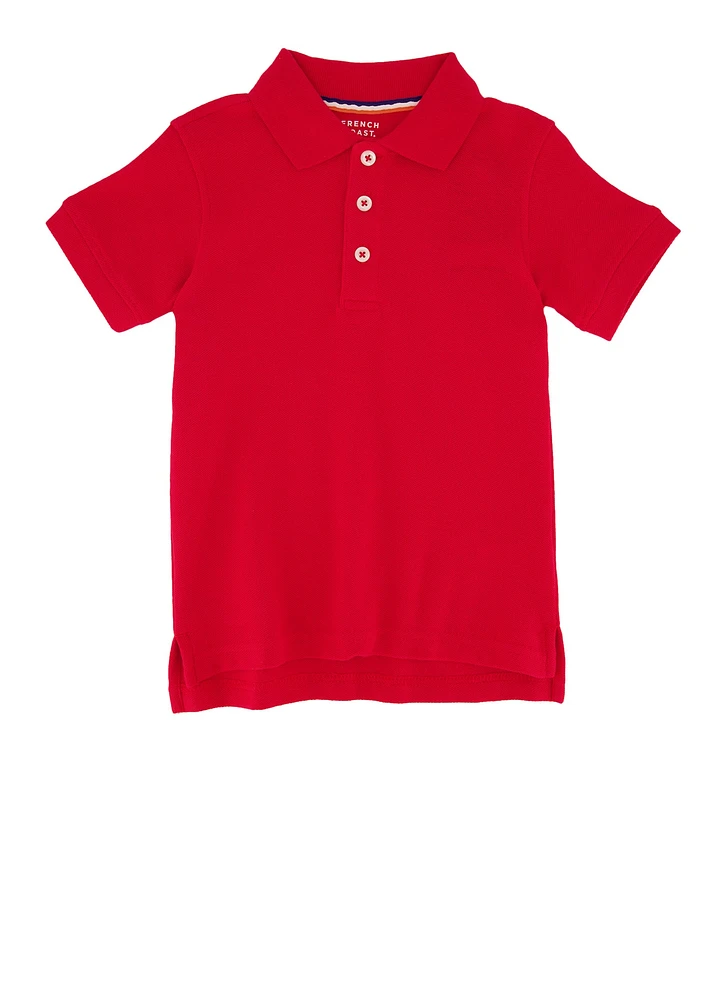 French Toast Boys 2T-4T Short Sleeve Polo, Red, Size 3T