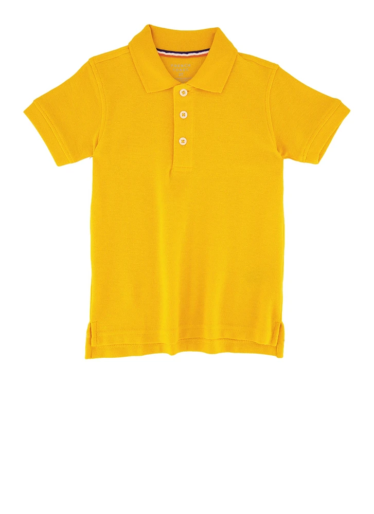 French Toast Boys 2T-4T Solid Pique Polo, Yellow, Size 3T